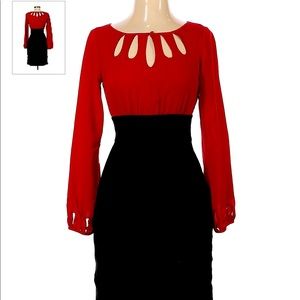 White House Black Market red and black dress
